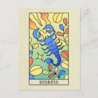 Scorpio Zodiac Sign Abstract Art Vintage