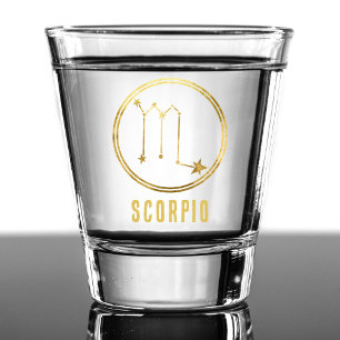 Scorpio Zodiac Sign Astrology Horoscope Gold Shot Glass
