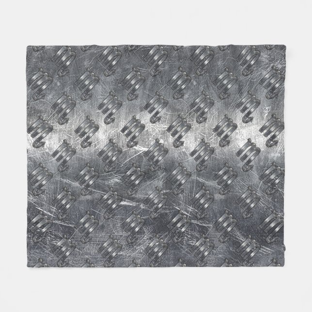 Scorpio Zodiac Sign in Grunge Distressed Style Fleece Blanket (Front (Horizontal))