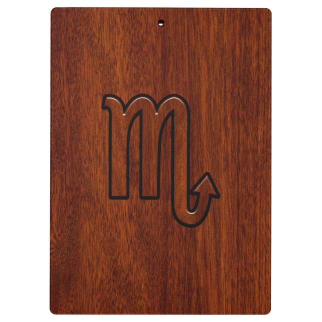 Scorpio Zodiac Sign in Mahogany Style Clipboard (Back)