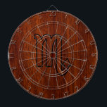 Scorpio Zodiac Sign in Mahogany Style Decor Dartboard<br><div class="desc">A Scorpio Zodiac Sign applique in a rich brown Mahogany wood grain style decor print background. A classy modern design for a great custom birthday gift idea.
Use the "Ask this Designer" link to contact us with your special design requests or for some assistance with your customization needs.</div>