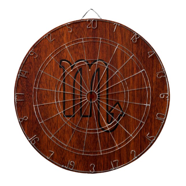 Scorpio Zodiac Sign in Mahogany Style Decor Dartboard (Front)