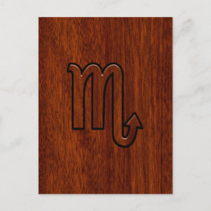 Scorpio Zodiac Sign in Mahogany Style Decor Postcard