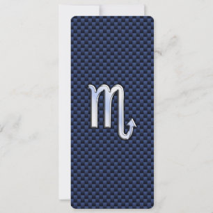 Scorpio Zodiac Sign navy blue carbon fibre print