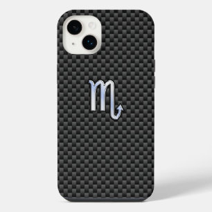 Scorpio Zodiac Sign on Carbon Fibre iPhone 14 Plus Case