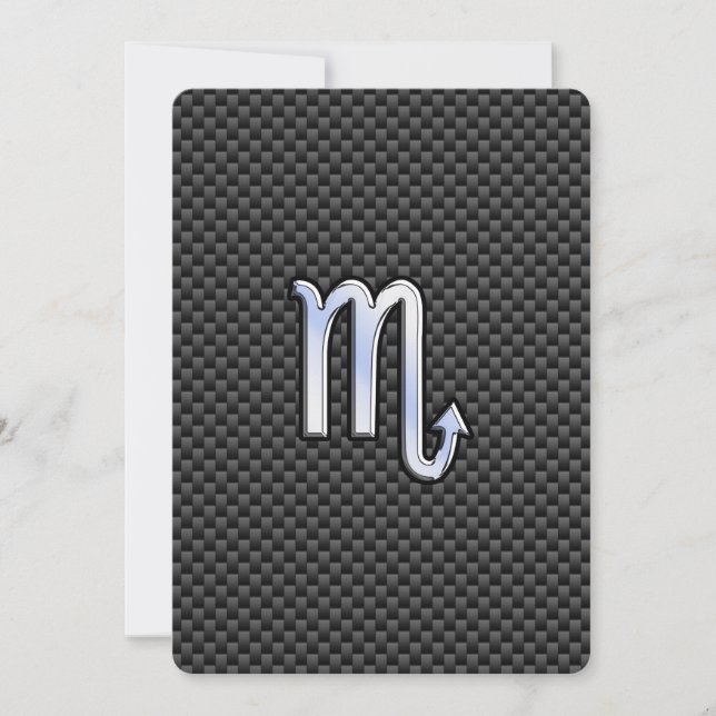 Scorpio Zodiac Sign on Carbon Fibre Print (Front)