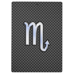 Scorpio Zodiac Sign on Carbon Fibre Print Clipboard