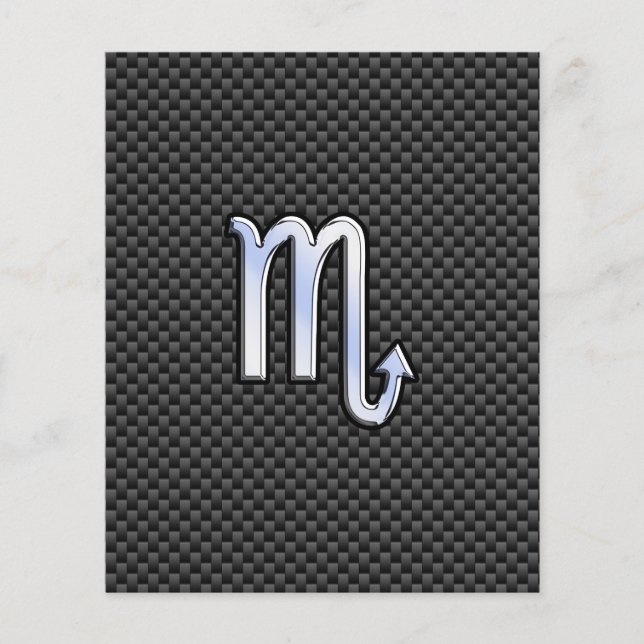 Scorpio Zodiac Sign on Carbon Fibre Print Flyer (Front)