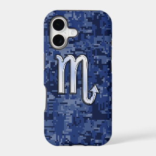 Scorpio Zodiac Sign on Navy Blue Camo