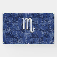 Scorpio Zodiac Sign on Navy Blue Camo
