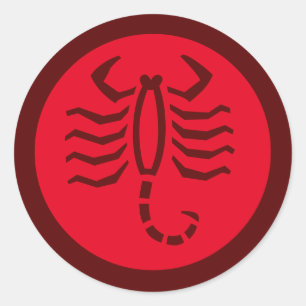 Scorpio Zodiac Sign Red Classic Round Sticker
