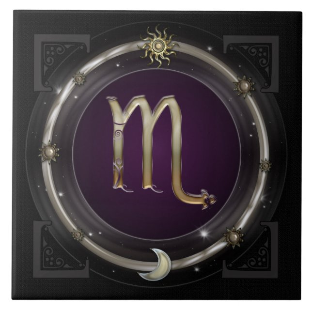 Scorpio Zodiac Sign Tile (Front)