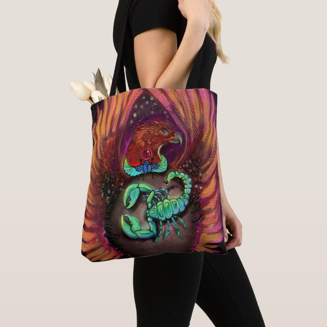 Scorpio Zodiac Sign Tote Bag (Close Up)