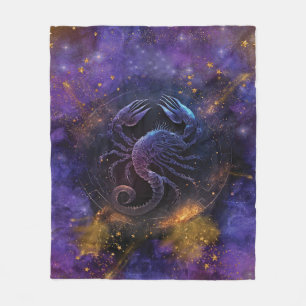 Scorpio Zodiac Sign Watercolor Design Fleece Blanket