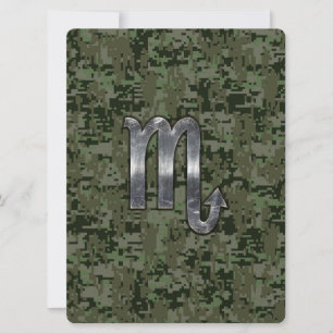 Scorpio Zodiac Sign Woodland Digital Camo