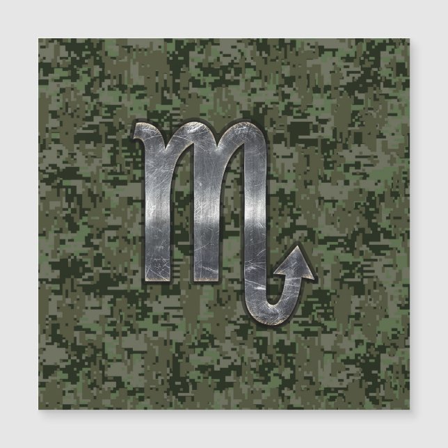 Scorpio Zodiac Sign Woodland Green Digital Camo (Front)