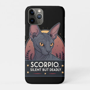 Scorpio Zodiac Sphynx Cat Silent Deadly Art Case-Mate iPhone Case
