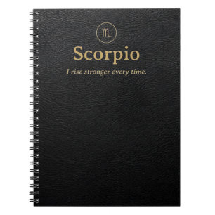 Scorpio Zodiac Spiral Notebook - Faux Leather Look