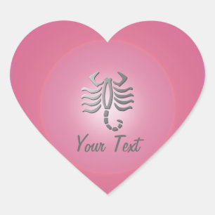 Scorpio Zodiac Star Sign Pink Heart Sticker