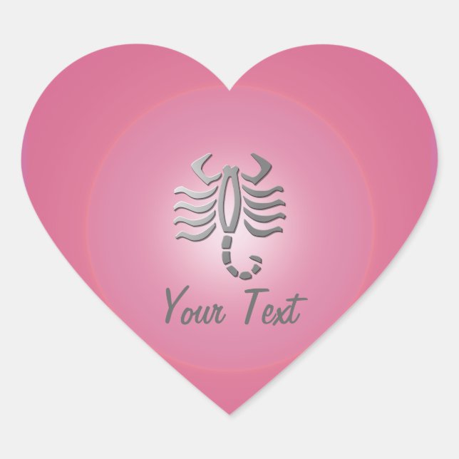 Scorpio Zodiac Star Sign Pink Heart Sticker (Front)