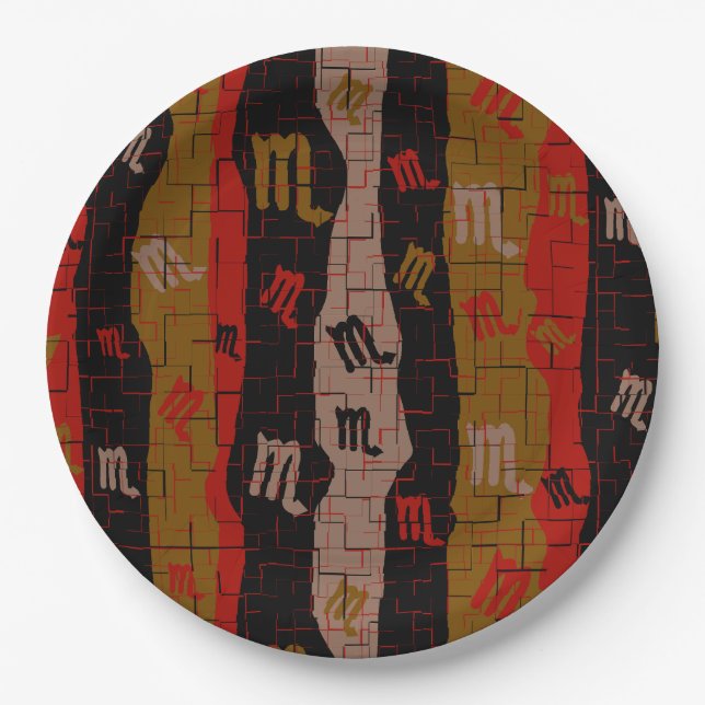 Scorpio Zodiac Stripes  Paper Plate (Front)