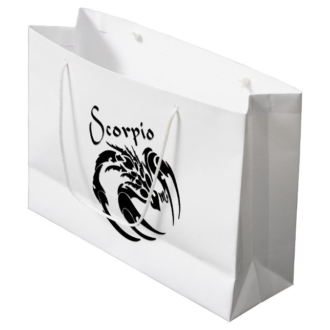 Scorpio Zodiac Symbol and Sign Large Gift Bag (Front Angled)