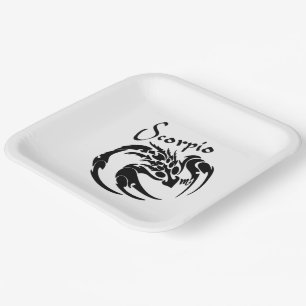 Scorpio Zodiac Symbol and Sign Paper Plate