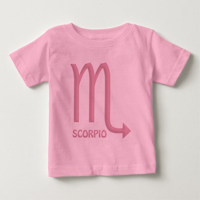 Scorpio Zodiac Symbol Baby Girl Pink T-Shirt (Front)