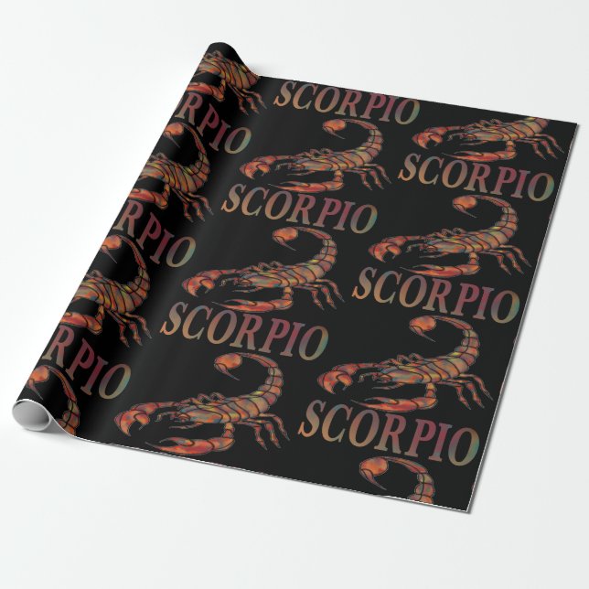 Scorpio Zodiac Symbol Gift Wrapping Paper (Unrolled)