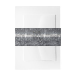 Scorpio Zodiac Symbol in Grunge Metallic Style Invitation Belly Band