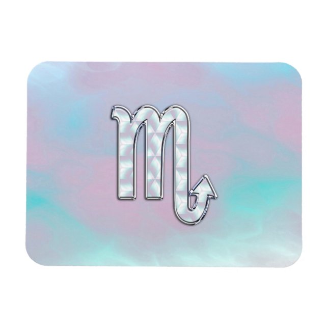 Scorpio Zodiac Symbol in Mother of Pearl Style Magnet (Horizontal)