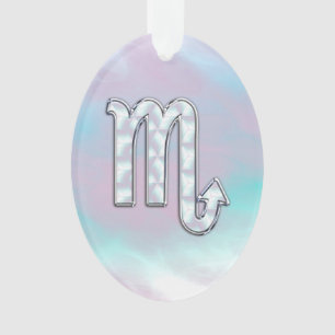 Scorpio Zodiac Symbol in Mother of Pearl Style Ornament