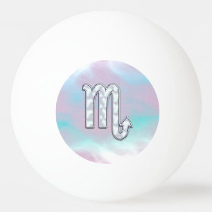 Scorpio Zodiac Symbol in Mother of Pearl Style Ping Pong Ball