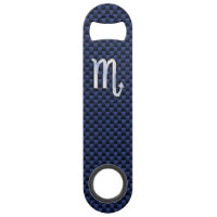 Scorpio Zodiac Symbol navy blue carbon fibre style