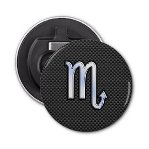 Scorpio Zodiac Symbol on Carbon Fibre Print Bottle Opener