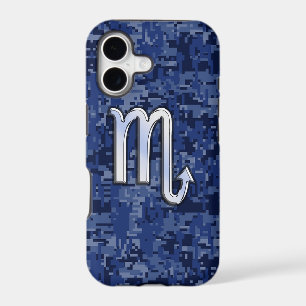 Scorpio Zodiac Symbol on Navy Blue Camo