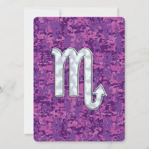 Scorpio Zodiac Symbol on Pink Digital Camo