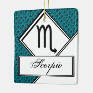 Scorpio Zodiac Symbol Standard by Kenneth Yoncich Ceramic Tree Decoration