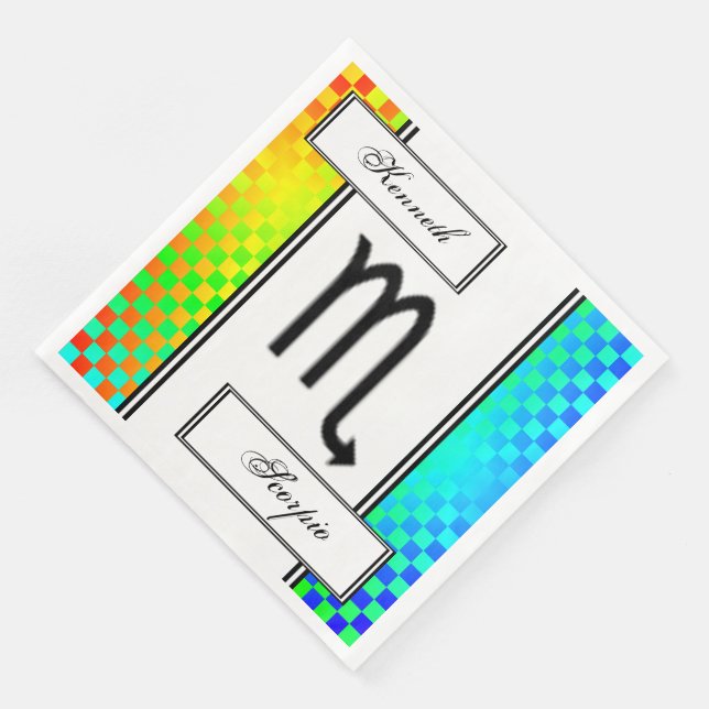 Scorpio Zodiac Symbol Standard by Kenneth Yoncich Napkin (Corner)