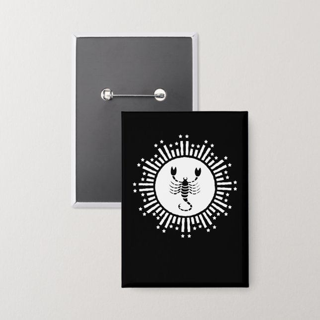 Scorpio Zodiac Symbol with Radiant Starburst (Front/Back)