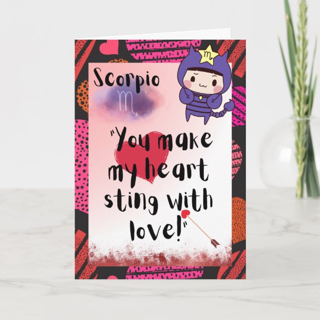  Scorpio Zodiac Valentines Personalised Card (Front)