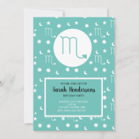 Scorpio zodiac water sign invitation template