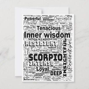 Scorpio Zodiac Word Cloud Inspiration Flat Card