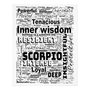 Scorpio Zodiac Word Cloud Inspiration Glossy Photo Print