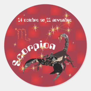 Scorpion 24 octobre au 22 novembre Autocollant Classic Round Sticker