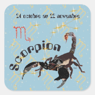 Scorpion 24 octobre au 22 novembre Autocollant Square Sticker