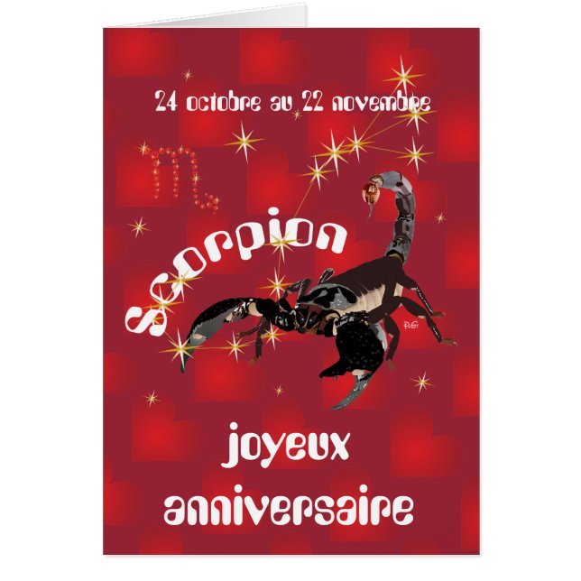 Scorpion 24 octobre au 22 novembre Cartes de vœux (Front)