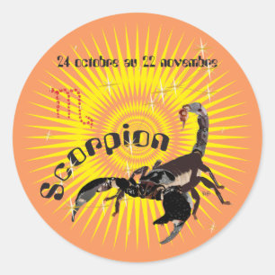 Scorpion 24 octobre outer 22 novembre Autocollant Classic Round Sticker