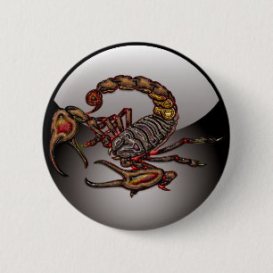 Scorpion 6 Cm Round Badge