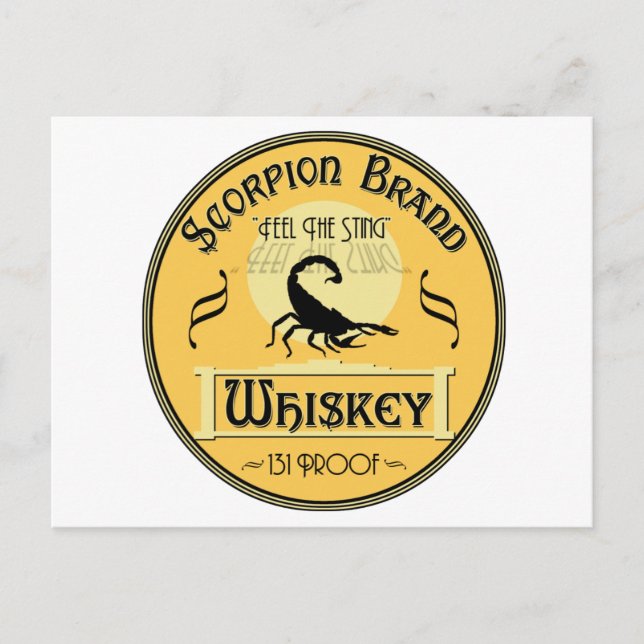 Scorpion Brand Whiskey Postcard (Front)